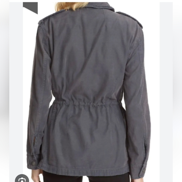 Free People Surplus Military Casual Jacket Army Cargo Distressed Wash Grey (S) - Picture 3 of 4